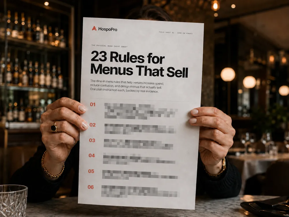 The 23 Rules for Menus That Sell cheat sheet